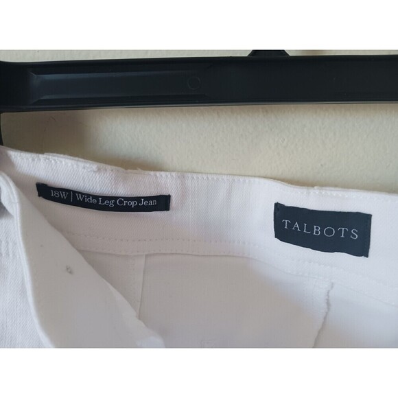 Talbots Wide Leg Crop Jeans High‎ Rise Stretch Pockets White Size 18W - Picture 3 of 11